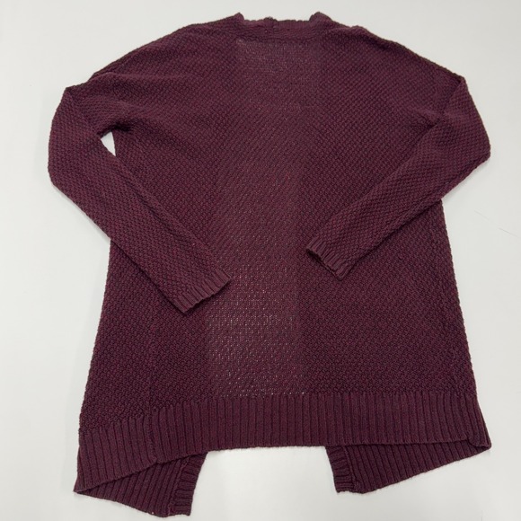 BDG Urban Outfitters Cardigan Womens X Small Burgundy Textured Knit Open Sweater - Picture 2 of 8